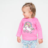 'Hud yr Enfys' Unicorn baby t-shirt